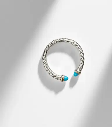 David Yurman Cable Collectibles Petite Cable sterling silver ring with turquoises | Thumbnail 5 David Yurman Cable Collectibles Petite Cable sterling silver ring with turquoises | Thumbnail 5