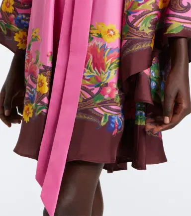 Etro Belted floral silk satin minidress | Thumbnail 3