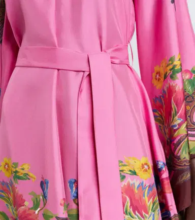 Etro Belted floral silk satin minidress | Thumbnail 5