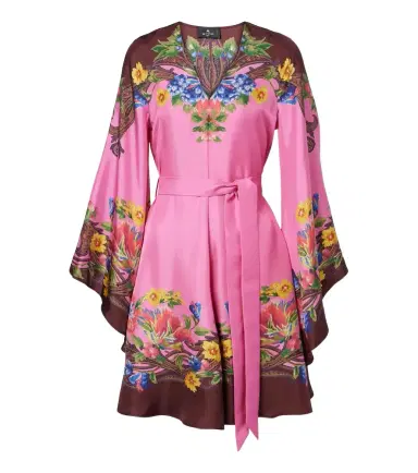 Etro Belted floral silk satin minidress | Thumbnail 1