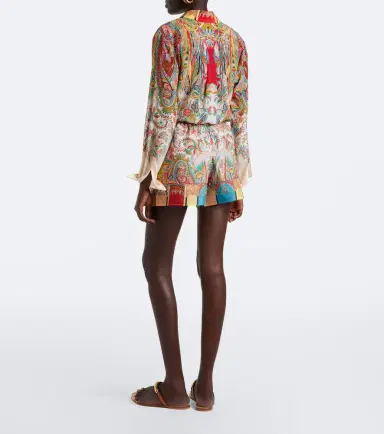 Etro Paisley silk satin shorts | Thumbnail 3 Etro Paisley silk satin shorts | Thumbnail 3