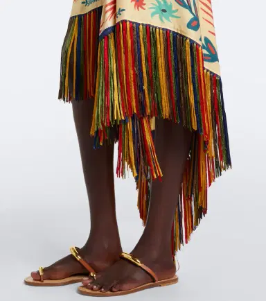 Etro Fringed printed asymmetric silk midi skirt | Thumbnail 3 Etro Fringed printed asymmetric silk midi skirt | Thumbnail 3