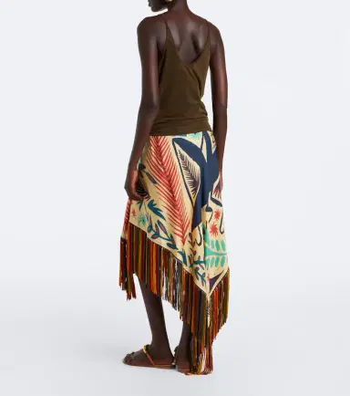 Etro Fringed printed asymmetric silk midi skirt | Thumbnail 6 Etro Fringed printed asymmetric silk midi skirt | Thumbnail 6