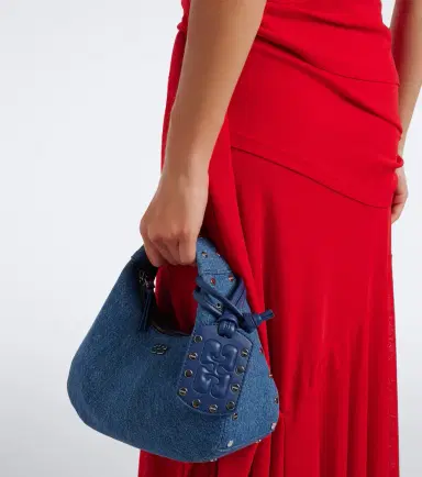 Ganni Mini denim top-handle bag | Thumbnail 6 Ganni Mini denim top-handle bag | Thumbnail 6