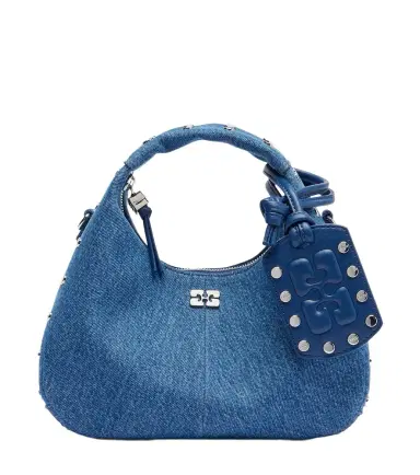 Ganni Mini denim top-handle bag | Thumbnail 1 Ganni Mini denim top-handle bag | Thumbnail 1