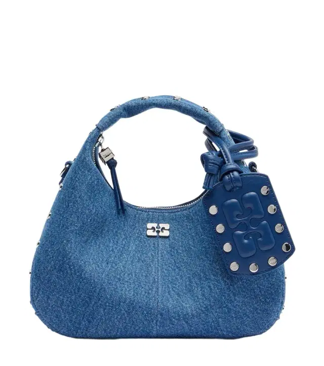 Ganni Mini denim top-handle bag
