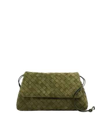 Bottega Veneta Giorno Intrecciato suede crossbody bag | Thumbnail 1 Bottega Veneta Giorno Intrecciato suede crossbody bag | Thumbnail 1