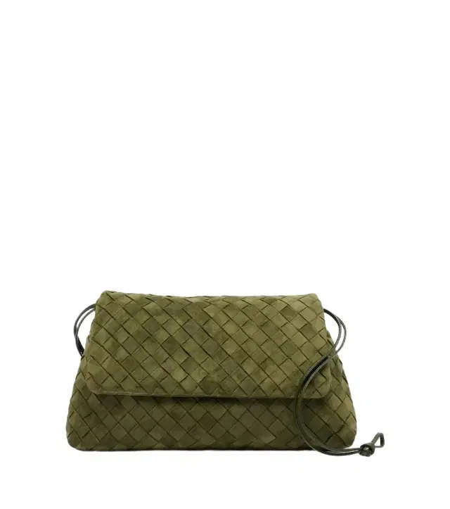 Bottega Veneta Giorno Intrecciato suede crossbody bag