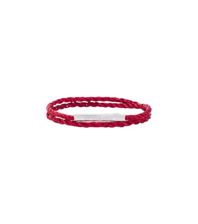 Bottega Veneta Knot sterling silver and leather bracelet