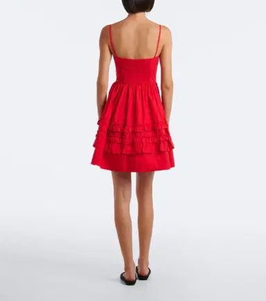 Ganni Ruffled cotton poplin minidress | Thumbnail 2 Ganni Ruffled cotton poplin minidress | Thumbnail 2