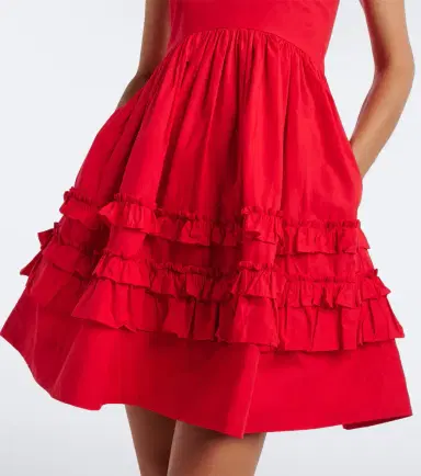 Ganni Ruffled cotton poplin minidress | Thumbnail 4 Ganni Ruffled cotton poplin minidress | Thumbnail 4