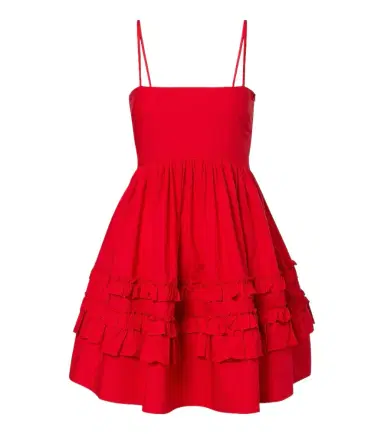 Ganni Ruffled cotton poplin minidress | Thumbnail 1 Ganni Ruffled cotton poplin minidress | Thumbnail 1