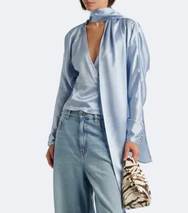 Ganni Scarf-detail blouse | Thumbnail 3 Ganni Scarf-detail blouse | Thumbnail 3