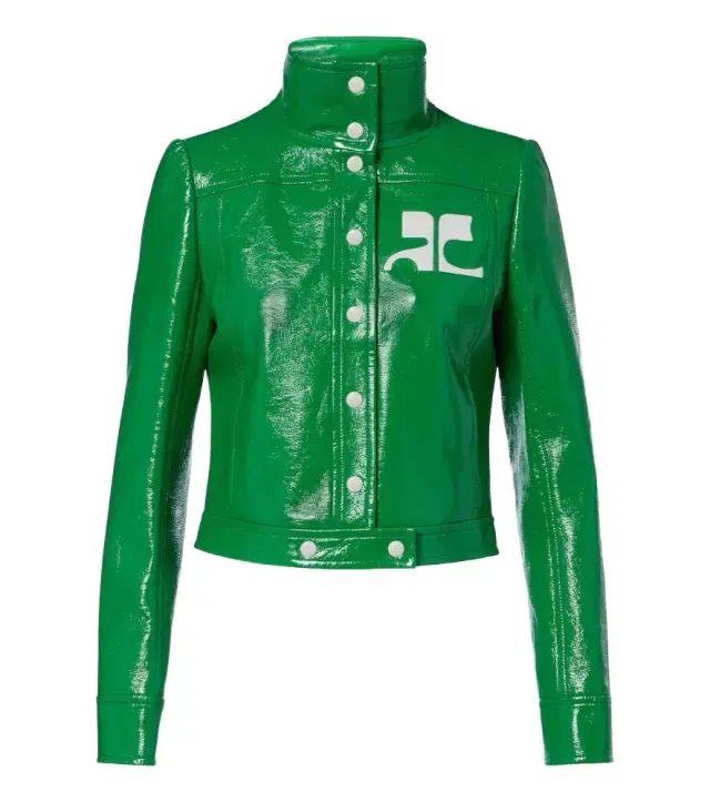 Courreges Courrèges Logo vinyl cropped jacket
