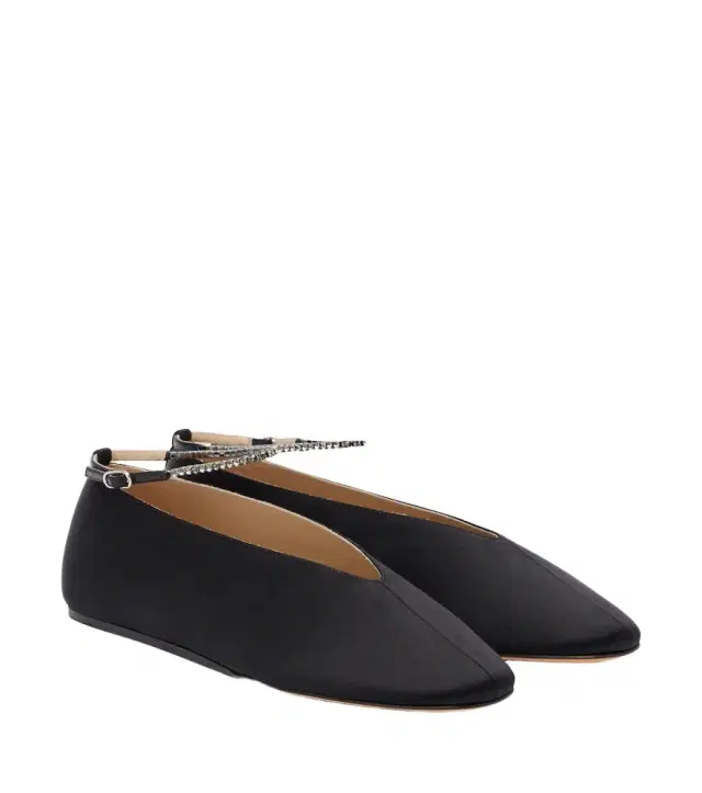 Le Monde Beryl Le Monde Béryl Olympia embellished satin ballet flats
