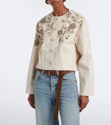 Veronica Beard Emeren embroidered cotton jacket | Thumbnail 3 Veronica Beard Emeren embroidered cotton jacket | Thumbnail 3