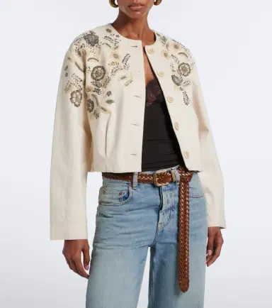 Veronica Beard Emeren embroidered cotton jacket | Thumbnail 5 Veronica Beard Emeren embroidered cotton jacket | Thumbnail 5