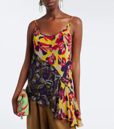 Dries Van Noten Printed asymmetric top | Thumbnail 2