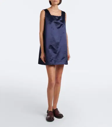 Miu Miu Embroidered cotton-blend satin minidress | Thumbnail 2