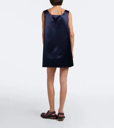 Miu Miu Embroidered cotton-blend satin minidress | Thumbnail 5