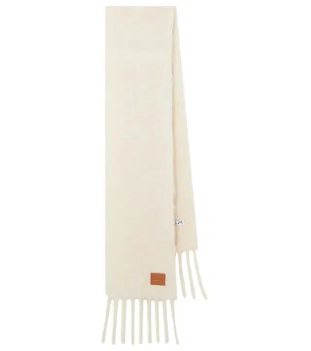 Loewe Fringed mohair and wool-blend scarf