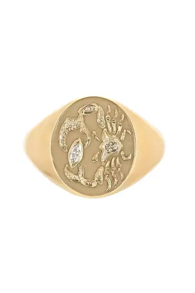 CASTRO SMITH Diamond Crab Claw Signet Ring | Thumbnail 1 CASTRO SMITH Diamond Crab Claw Signet Ring | Thumbnail 1