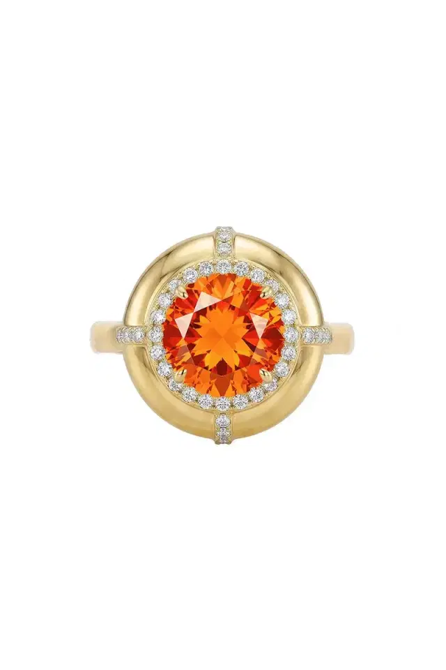 GOSHWARA Fire Opal Medallion Ring