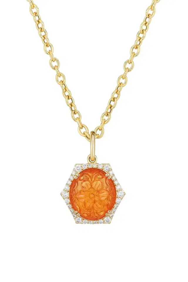 GOSHWARA Mandarin Garnet Pendant Necklace