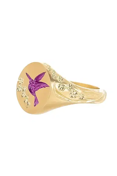 CASTRO SMITH Purple Hummingbird Signet Ring | Thumbnail 4 CASTRO SMITH Purple Hummingbird Signet Ring | Thumbnail 4