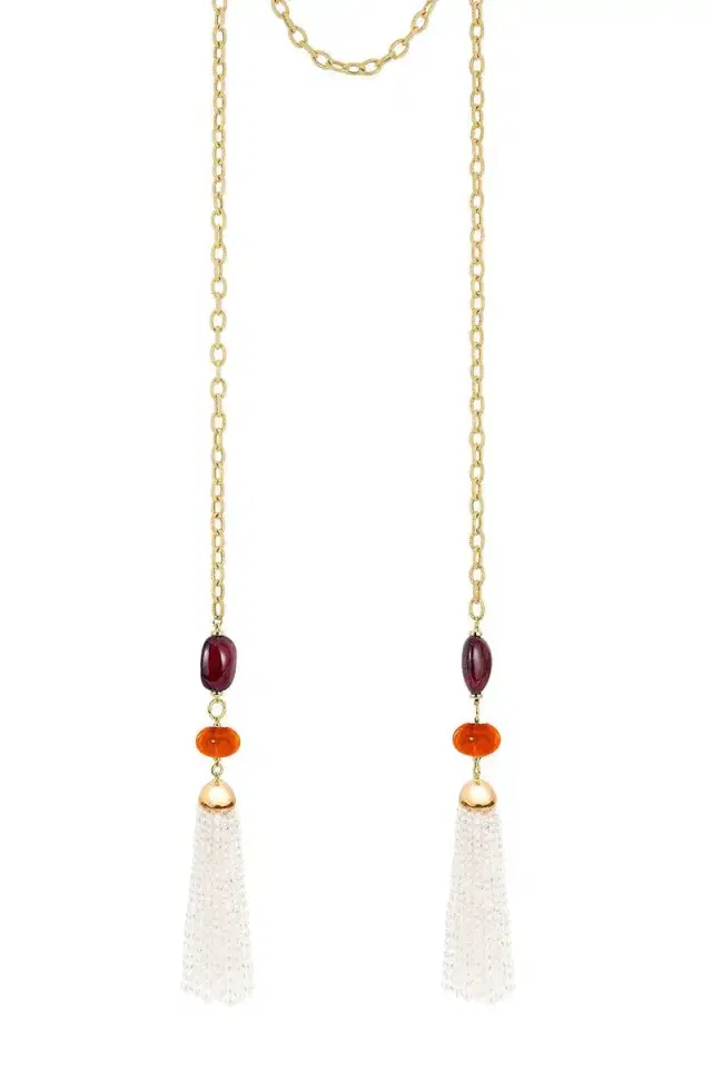 GOSHWARA Rubellite Mandarin Lariat Necklace