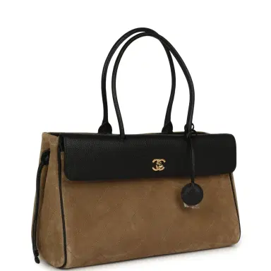 Chanel Chanel Medium "Urban Essential" East West Shopping Tote Black Grained Calfskin and Beige Suede Gold Hardware | Thumbnail 2