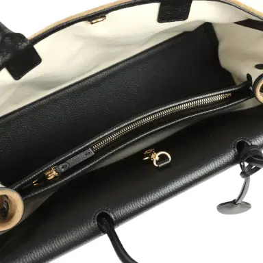 Chanel Chanel Medium "Urban Essential" East West Shopping Tote Black Grained Calfskin and Beige Suede Gold Hardware | Thumbnail 7