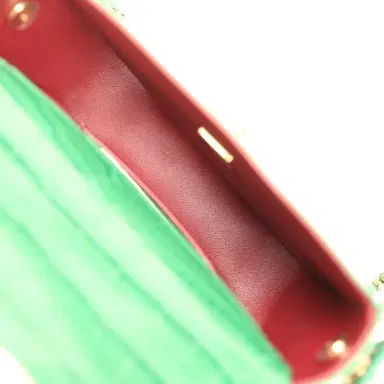Chanel Chanel Mini Top Handle "Turn Around" Flap Bag Green Croc Embossed Calfskin Gold Hardware | Thumbnail 8