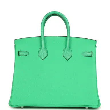 HERMÈS Hermes Birkin 25 Vert Comics Togo and Matte Alligator Touch Palladium Hardware | Thumbnail 4 HERMÈS Hermes Birkin 25 Vert Comics Togo and Matte Alligator Touch Palladium Hardware | Thumbnail 4