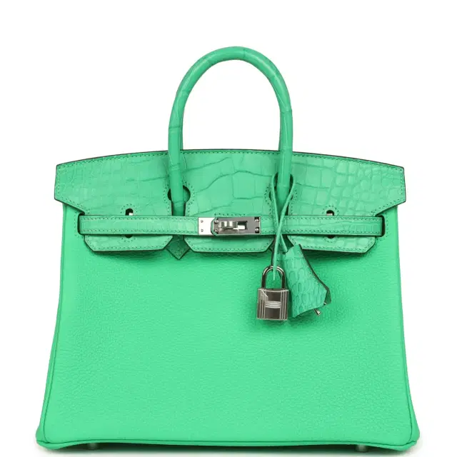 hermes Hermes Birkin 25 Vert Comics Togo and Matte Alligator Touch Palladium Hardware