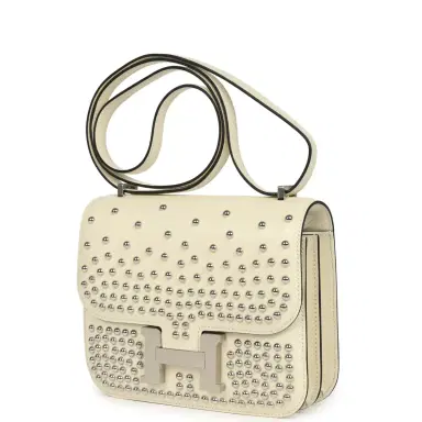 HERMÈS Hermes Constance 18 Clouté Cream Box Palladium Hardware | Thumbnail 5