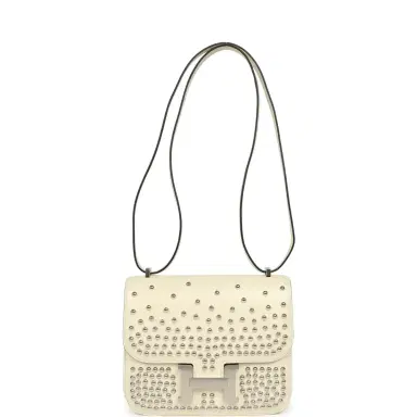 HERMÈS Hermes Constance 18 Clouté Cream Box Palladium Hardware | Thumbnail 7