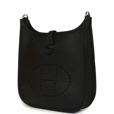 HERMÈS Hermes Evelyne 23 Black Clemence Palladium Hardware | Thumbnail 5 HERMÈS Hermes Evelyne 23 Black Clemence Palladium Hardware | Thumbnail 5
