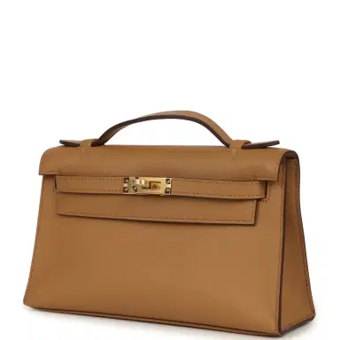 HERMÈS Hermes Kelly Pochette Biscuit Swift Gold Hardware | Thumbnail 5 HERMÈS Hermes Kelly Pochette Biscuit Swift Gold Hardware | Thumbnail 5