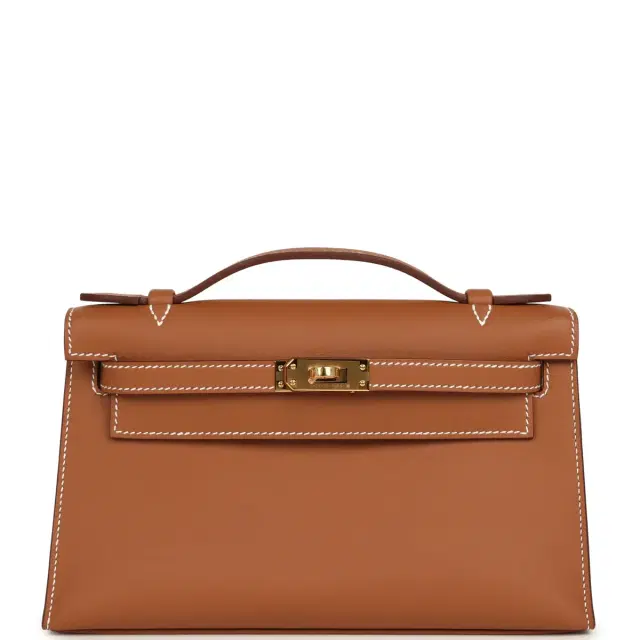 hermes Hermes Kelly Pochette Gold Swift Gold Hardware