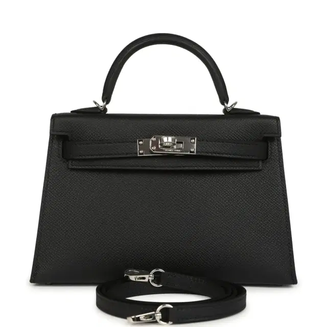 hermes Hermes Kelly Sellier 20 Black Epsom Palladium Hardware