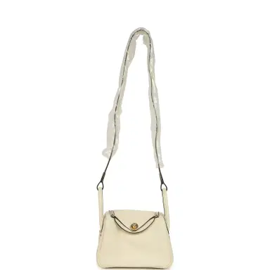 HERMÈS Hermes Mini Lindy II Cream Clemence Gold Hardware | Thumbnail 6 HERMÈS Hermes Mini Lindy II Cream Clemence Gold Hardware | Thumbnail 6