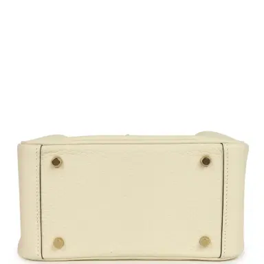 HERMÈS Hermes Mini Lindy II Cream Clemence Gold Hardware | Thumbnail 7 HERMÈS Hermes Mini Lindy II Cream Clemence Gold Hardware | Thumbnail 7