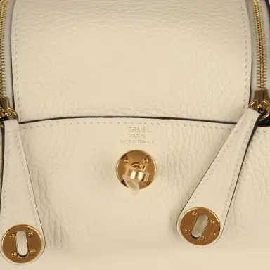 HERMÈS Hermes Mini Lindy II Cream Clemence Gold Hardware | Thumbnail 8 HERMÈS Hermes Mini Lindy II Cream Clemence Gold Hardware | Thumbnail 8