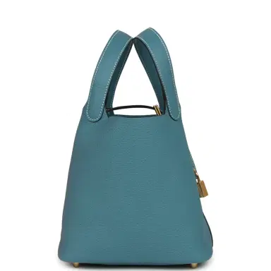 HERMÈS Hermes Picotin Lock 18 Blue Jean Clemence Gold Hardware | Thumbnail 3