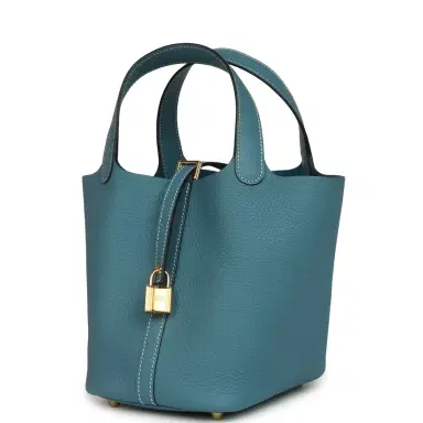 HERMÈS Hermes Picotin Lock 18 Blue Jean Clemence Gold Hardware | Thumbnail 5