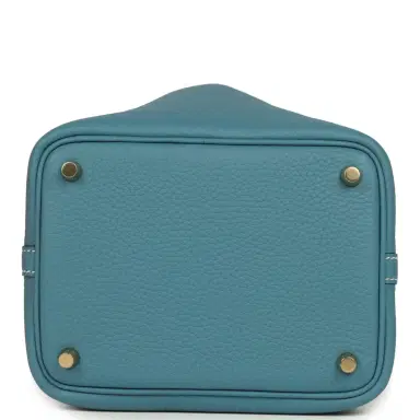HERMÈS Hermes Picotin Lock 18 Blue Jean Clemence Gold Hardware | Thumbnail 6