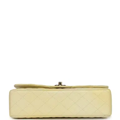 Chanel Pre-owned Chanel Medium Classic Double Flap Ombre Yellow Pearly Goatskin Gold Hardware | Thumbnail 6