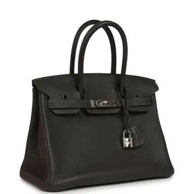 HERMÈS Pre-owned Hermes Birkin 30 Graphite Clemence Palladium Hardware | Thumbnail 2 HERMÈS Pre-owned Hermes Birkin 30 Graphite Clemence Palladium Hardware | Thumbnail 2