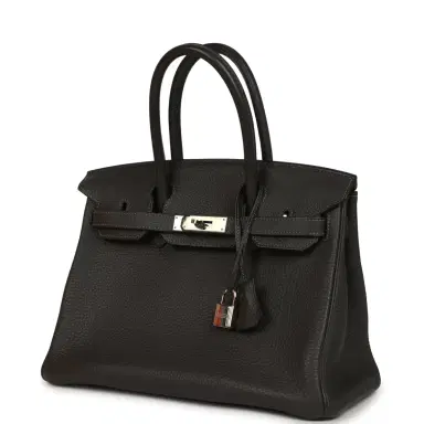 HERMÈS Pre-owned Hermes Birkin 30 Graphite Clemence Palladium Hardware | Thumbnail 5 HERMÈS Pre-owned Hermes Birkin 30 Graphite Clemence Palladium Hardware | Thumbnail 5